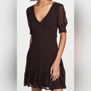 BB Dakota Black Mini Dress with Red Star Print